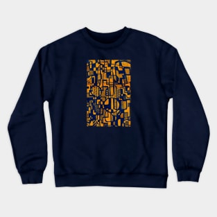 African Abstract Art Pattern Design - "Ndalu" - Orange and Blue Crewneck Sweatshirt